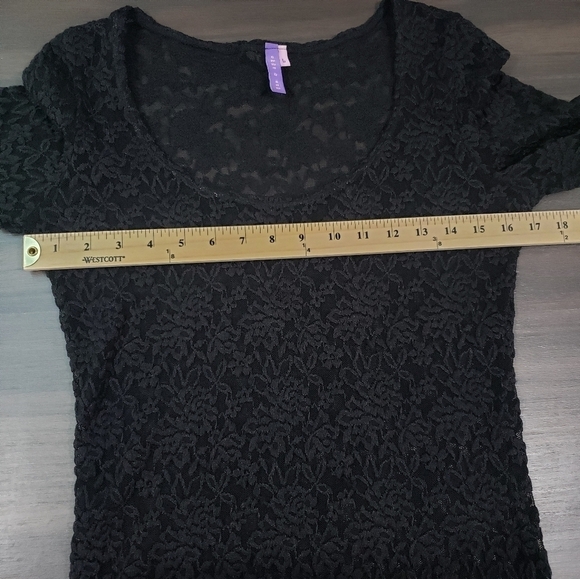 Emma & Sam Black Long Sleeves Lace Top Size Large - Picture 8 of 11